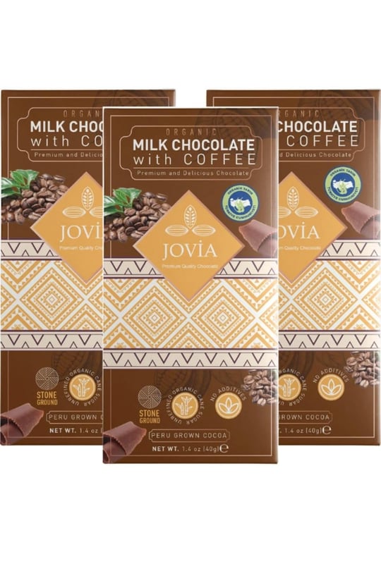jovia premium quality chocolate Organik Sütlü Çikolata-kahveli 3lü Avantaj Paket