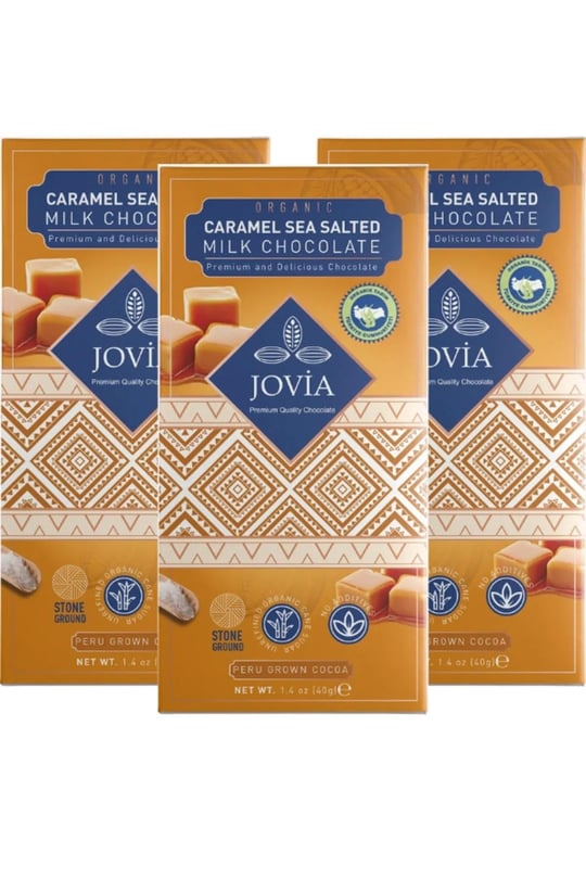 jovia premium quality chocolate Organik Sütlü Çikolata-karamel&deniz Tuzlu 3lü Avantaj