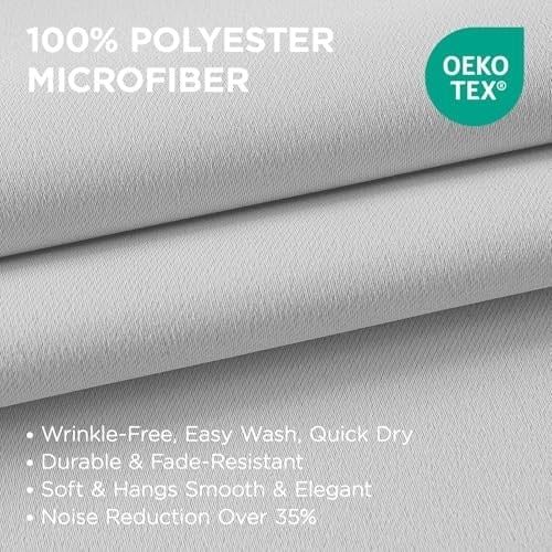 Joydeco Beyaz Perde 220 cm Uzunluğunda 2 Panel Seti, Isı Yalıtımlı Uzun Perde ve Perdeler 2 Burg, Oturma Odası Yatak Odası Penceresi için Oda Karartma Gromet Perdeleri (G132 x U 225 inç, Grimsi Beyaz)