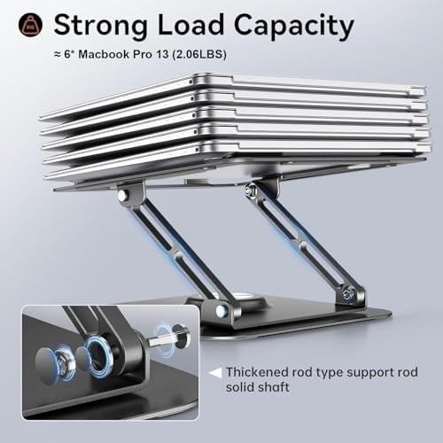 JOYEKY Masa için Dizüstü Bilgisayar Standı, 360° Dönebilen Tabanlı Ayarlanabilir Bilgisayar Standı, İşbirliğine Dayalı Çalışma için Ergonomik Dizüstü Bilgisayar Yükselticisi, Katlanabilir ve