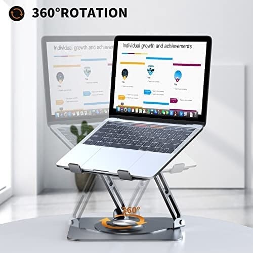 JOYEKY Masa için Dizüstü Bilgisayar Standı, 360° Dönebilen Tabanlı Ayarlanabilir Bilgisayar Standı, İşbirliğine Dayalı Çalışma için Ergonomik Dizüstü Bilgisayar Yükselticisi, Katlanabilir ve