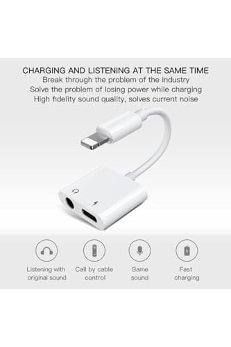 Joyroom Iphone Lightning 2 In1 Şarj Kulaklık Dönüştürücü Jack Adaptör Iphone Lightning S M403 Beyaz