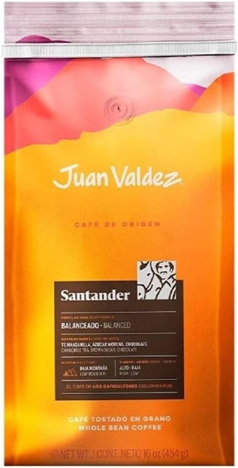 Juan Valdez Santander Single Origin Orta Kavrulmuş Çekirdek Kahve, Dengeli, 454gr