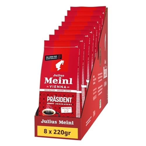 Julius Meinl President Blend Öğütülmüş Filtre Kahve, 220 Gram x 8 Adet