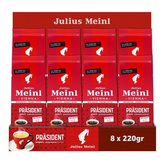 Julius Meinl President Blend Öğütülmüş Filtre Kahve, 220 Gram x 8 Adet