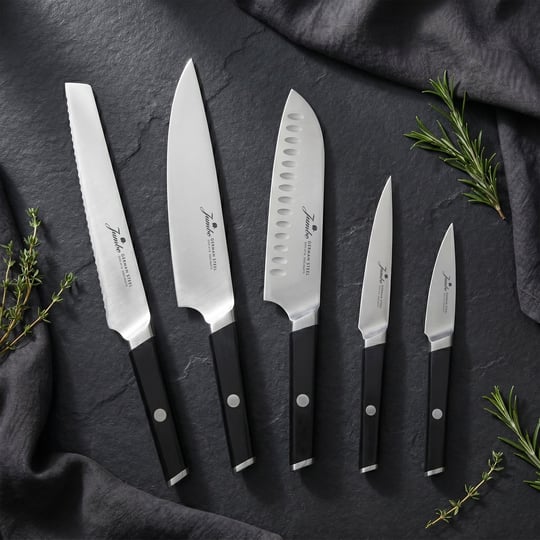 Jumbo Katana Standlı 6 Parça Alman Çeliği Siyah Bıçak Seti