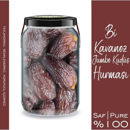 Jumbo Kudüs Hurması Bi Kavanoz 660 cc. Cam Kavanozda Özel Seçme Hurma Kudüs Hurması Medjool Dates