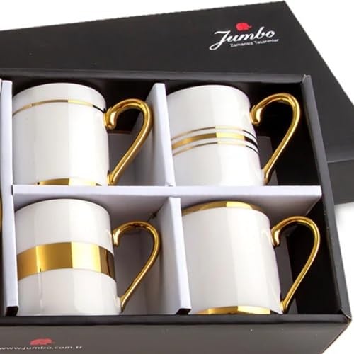 Jumbo Luces Gold 4 Kişilik Kahve Fincan Takımı