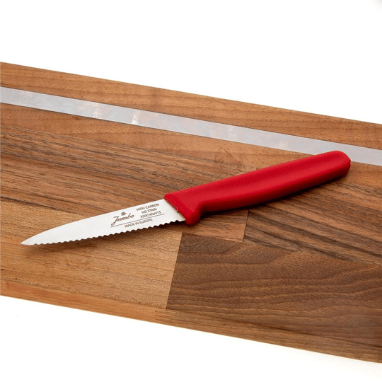 Jumbo Practico Alman Çeliği Red Tırtıklı Soyma Bıçağı - 9 cm