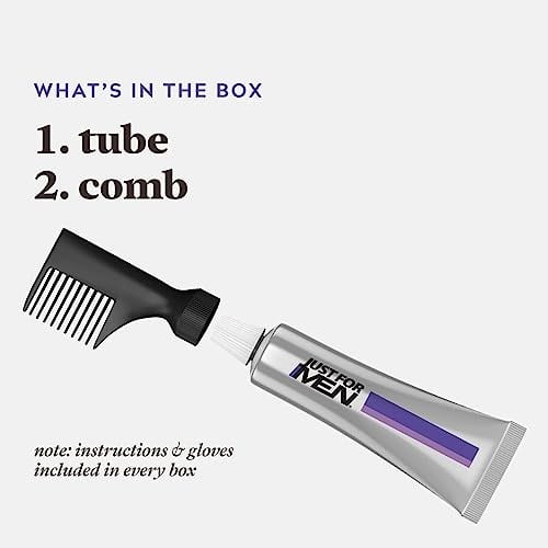 Just For Men Touch of Grey, Gri Saç Boyama Tarak Aplikatörlü Erkekler için, Tuz ve Biber Görünümünde Harika - Siyah, T-55 (Ambalaj değişebilir)