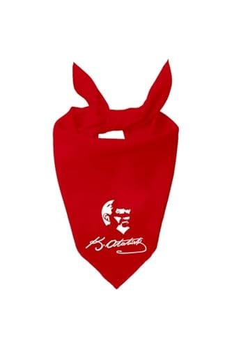 K.Atatürk Imzası Ve Atatürk Silüet Tasarım Tek Renk Fular