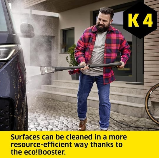 Kärcher Yüksek basınçlı temizleyici püskürtme borusu Eco!Booster 180, düz püskürtmeye kıyasla%50 daha yüksek temizleme performansı, su, enerji ve zaman tasarrufu sağlar, Kärcher K 7 yüksek basınçlı
