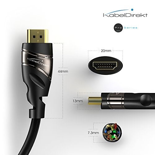 KabelDirekt – 4K HDMI kablosu – 10m (Ethernetli Yüksek Hızlı HDMI, 4K Ultra HD, 3D, Full HD, 1080p, HDR, ARC, PS5, XBOX, HDTV) - Seçenekler: 10m, 0,5m, 1m, 1,5m, 2m, 3m, 5m, 7,5m