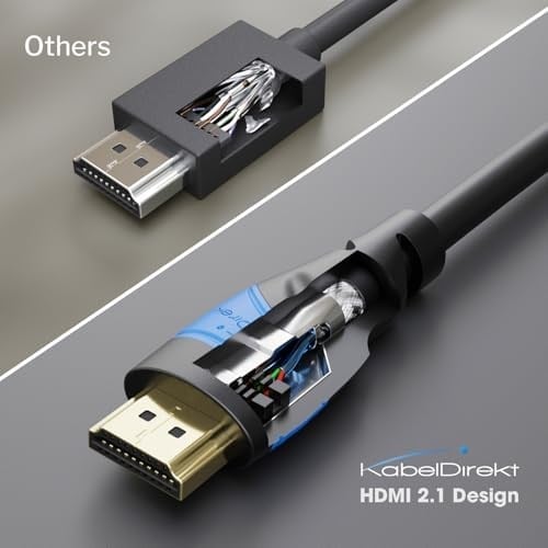 KabelDirekt – 4K ve 8K HDMI Kablosu – 3,1m – 0,15-22,5m arasında mevcut – Her HDMI bağlantısı için (4K@120Hz & 8K@60Hz, Yüksek Hızlı Ethernet, TV, Blu-ray, PS5, Xbox, Switch – siyah)