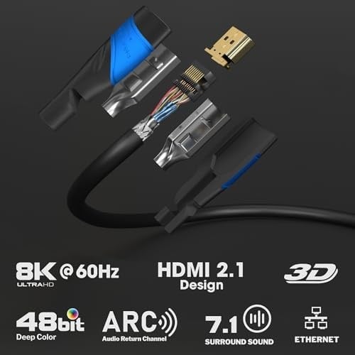 KabelDirekt – 4K ve 8K HDMI Kablosu – 3,1m – 0,15-22,5m arasında mevcut – Her HDMI bağlantısı için (4K@120Hz & 8K@60Hz, Yüksek Hızlı Ethernet, TV, Blu-ray, PS5, Xbox, Switch – siyah)
