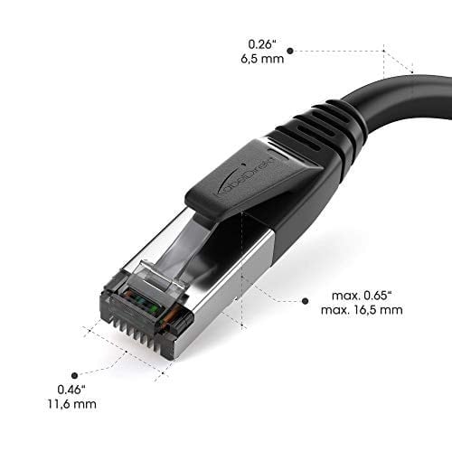 KabelDirekt – Cat 8 ağ kablosu, 40 Gigabit, esnek ve kırılmaz yapı – 10m (LAN kablosu/Ethernet kablosu, maksimum fiber hızı iletir ve oyun/PS5/Xbox için uygundur, RJ45 fiş)