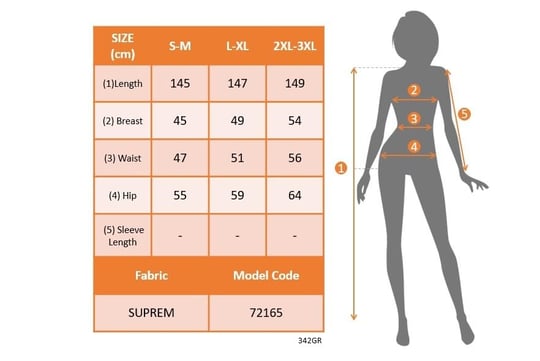 Kadın Askılı Tam Boy Süprem Elbise - Seçenekler: 2XL-3XL, S-M, L-XL