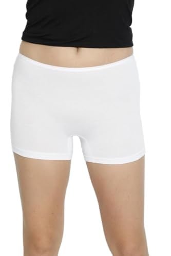 Kadın Beyaz 5li ECO Paket Bambu Boxer Şort Külot