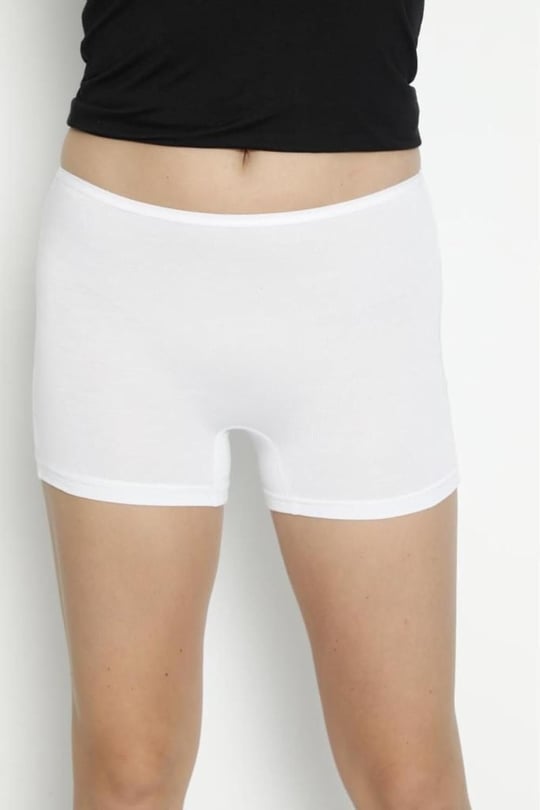 Kadın Beyaz 5li ECO Paket Bambu Boxer Şort Külot