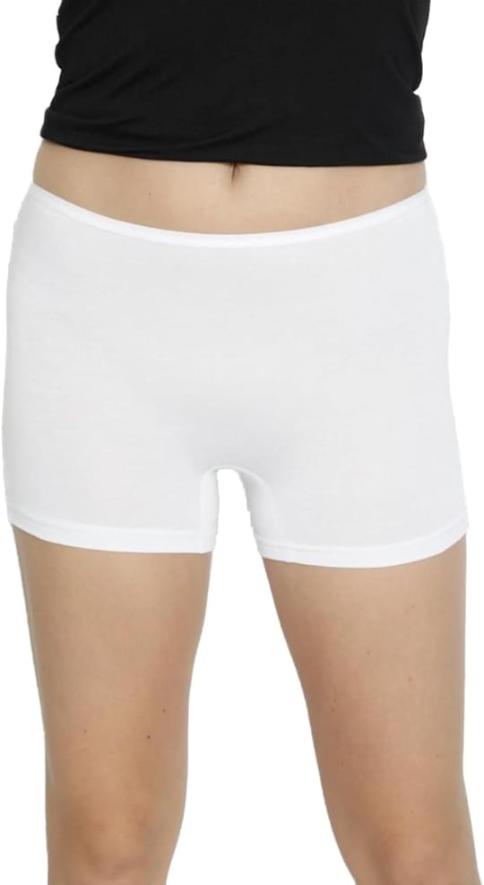 Kadın Beyaz 5li ECO Paket Bambu Boxer Şort Külot