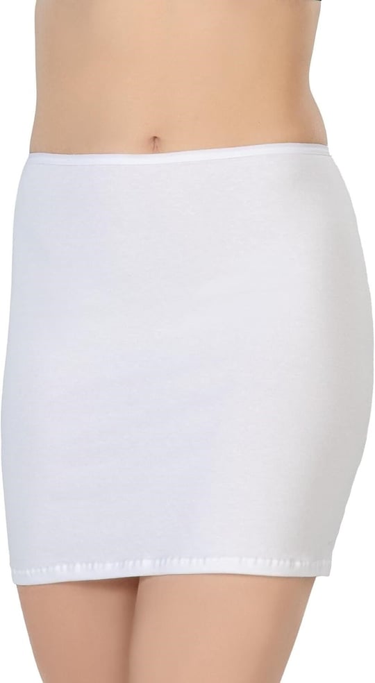 Kadın Beyaz Modal Cotton Mini Jupon