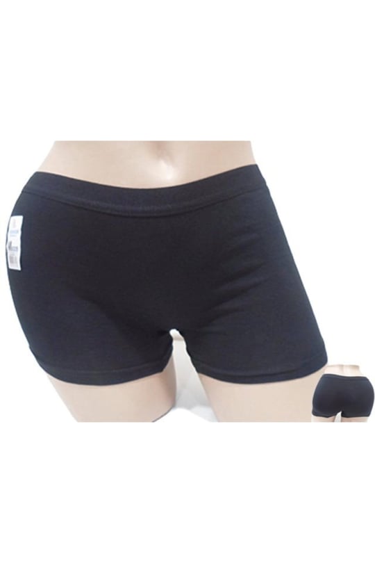 Kadın Boxer, 6lı Set, Siyah, M Beden