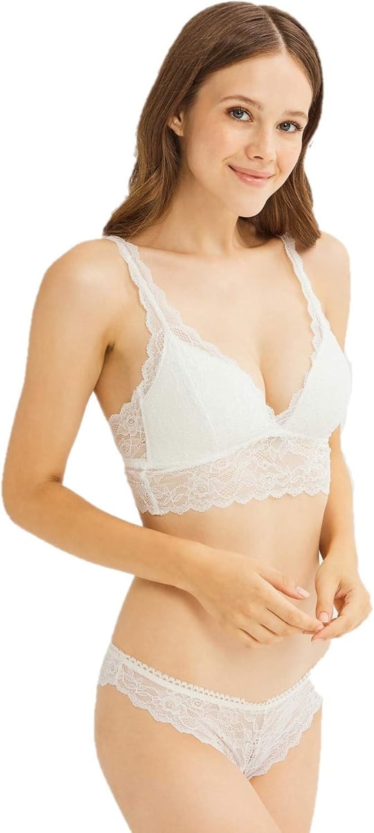 kadın dantelli desteksiz bralet takım 301