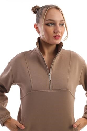 Kadın Eşofman Takımı Pamuklu Dik Yaka Slim Fit