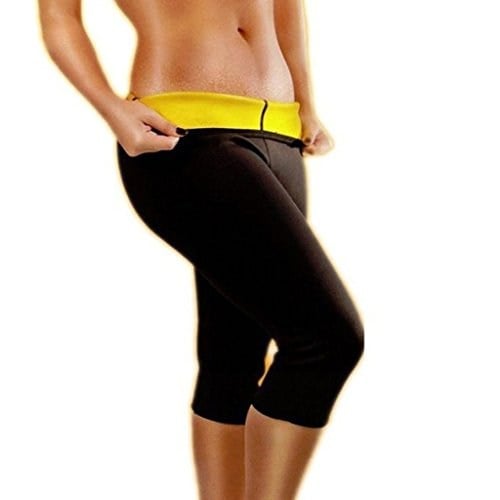 Kadın Hot Neopren Spor Pantolonu Kapri Pantolon Bel Antrenman Şekillendirici Terleme Pantolonu Panty