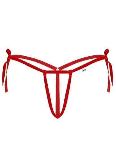 Kadın Kırmızı Iç Çamaşırı Fantezi Iç Giyim Ağı Açık Halkalı Fantazi G String