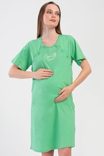 Kadın Kısa Kol Lohusa Yeşil Tunik C5T3N1O804 - Bedenler: XX-Large, XL