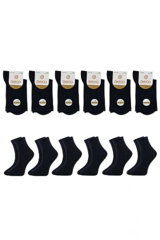 Kadın Lacivert Burnu Dikişsiz Premium Bambu Çorap 6lı