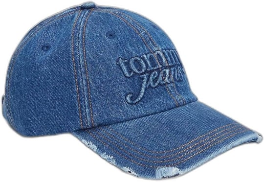 Kadın Logo Kabartmalı Ayarlanabilir Tokalı Pamuklu Denim Lacivert Spor Şapka AW0AW18094-1A7