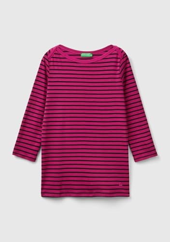 Kadın Mor Mix%100 Pamuk Sol Altı Logolu Uzun Kollu Kayık Yaka T-Shirt