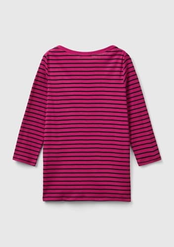 Kadın Mor Mix%100 Pamuk Sol Altı Logolu Uzun Kollu Kayık Yaka T-Shirt