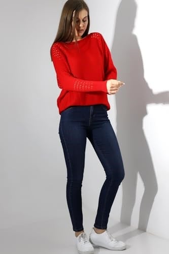 Kadın Oversize Ajurlu Salaş Triko Kazak