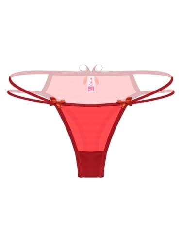 Kadın Seksi Iç Çamaşırı Transparan Yarım Kırmızı Fantezi Külot