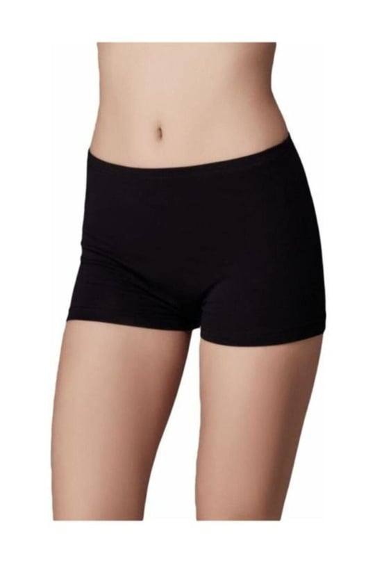 Kadın Siyah 2li Paket Siyah Bambu Boxer Külot
