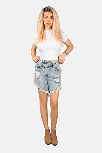 Kadın Şort Mavi Effect Mav-Effect