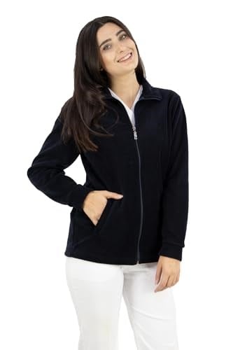 Kadın Tam Fermuarlı Kalın Outdoor Lacivert Polar Ceket