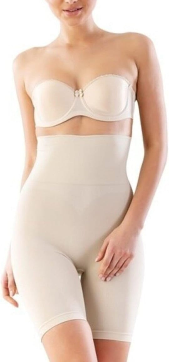 Kadın Ten Rengi Duble Yüksek Bel Soft Pantolon Altı Paçalı Korse, 3XL, TYC00241849827-869SL00020773