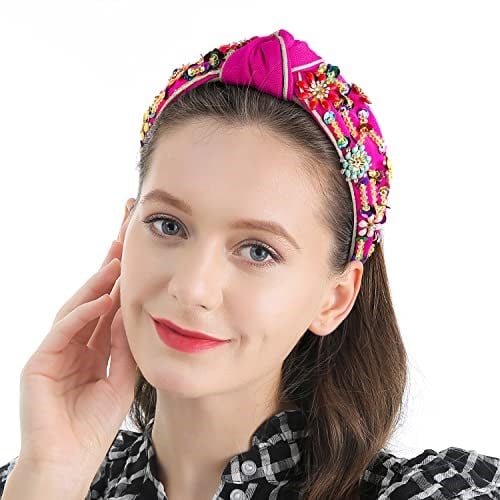 Kadınlar için Düz Renk Geniş Saç Bantları Elmas Yapay Elmas Kadınlar için Saç Bantları Üst Düğüm Saç Bandı Kristal El Yapımı Takı Kız Saç Aksesuarları Parlak Moda Saç Bandı