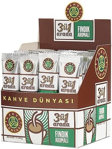 Kahve Dünyası 3ü 1 Arada Fındık Aromalı Hazır Kahve 40lı Paket (18 Gr x 40 Adet)