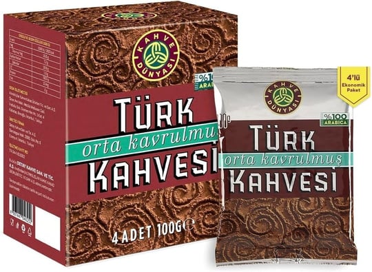KAHVE DUNYASI 4lü Orta Kavrulmuş 100g Türk Kahvesi