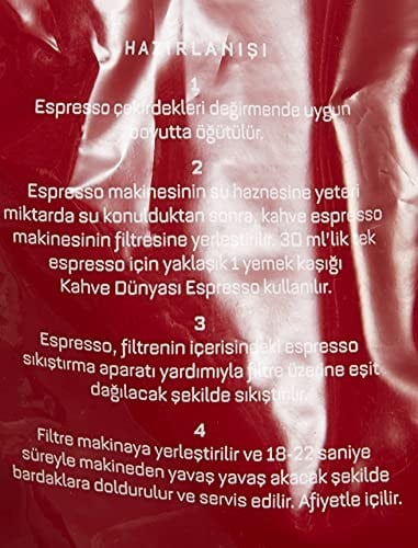 KAHVE DUNYASI Dünyası Espresso Kavrulmuş Çekirdeği 1Kg