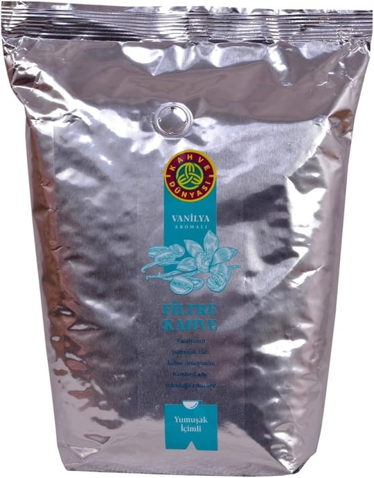 KAHVE DUNYASI Dünyası Vanilya Aromalı Filtre Kavrulmuş Çekirdek 3 Adet 1 kg - Seçenekler: 1 (2 paketi)