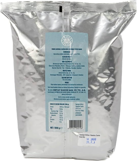 Kahve Dünyası Fındık Aromalı Filtre Kahve Çekirdek 1 Kg.