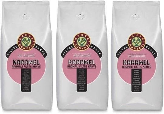 Kahve Dünyası Karamel Aromalı Filtre Kahve Çekirdek 1 Kg.
