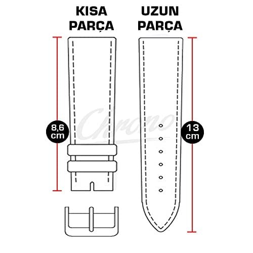 Kahverengi Hakiki Deri Büyük Boy Uzun L Saat Kayışı Kordon 22/26m