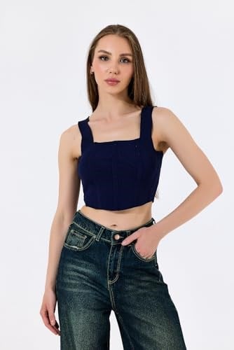 KALIN ASKILI POLİAMİD BLUZ CROP